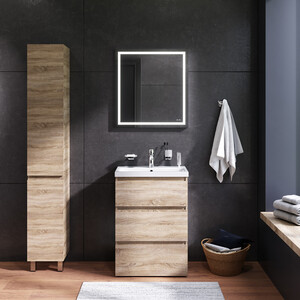 Мебель для ванной Am.Pm Gem S 60 напольная с раковиной, зеркалом и аксессуарами (BK91GC) мебель для ванной emmy стоун 60х45 напольная серый бетон