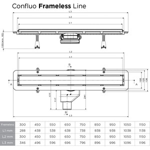 Душевой лоток Pestan Confluo Frameless Line 650 (13701231)