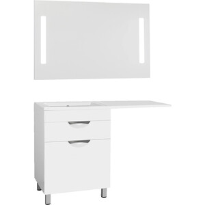 фото Мебель для ванной style line жасмин 60 (120l) с бельевой корзиной, под стиральную машину, белая