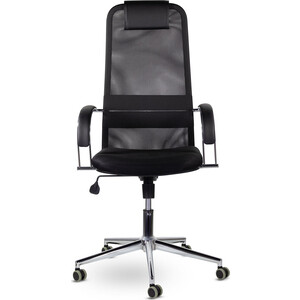 Кресло офисное Brabix Pilot EX-610 CH черное (532417) кресло с подлокотниками brabix fly mg 396 сетка оранжевое черное 532084