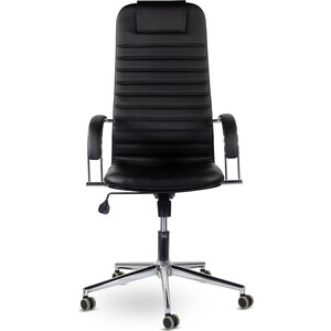 Кресло офисное Brabix Pilot EX-610 CH premium хром/экокожа черное (532418) кресло компьютерное brabix shark gm 203 экокожа черное желтое 532514