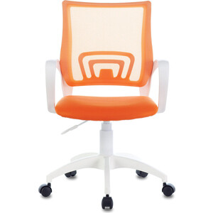 Кресло офисное Brabix Fly MG-396W с подлокотниками, пластик белый, сетка оранжевое TW-38-3/TW-96-1 (532401)