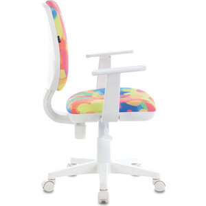 Кресло офисное Brabix Fancy MG-201W с подлокотниками, пластик белый с рисунком Abstract (532406)