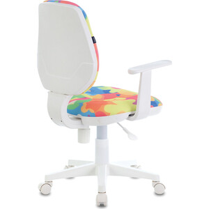 Кресло офисное Brabix Fancy MG-201W с подлокотниками, пластик белый с рисунком Abstract (532406)