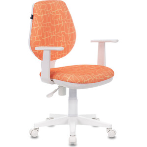 Кресло офисное Brabix Fancy MG-201W с подлокотниками, пластик белый с рисунком Giraffe (532407) кресло офисное brabix fancy mg 201w с подлокотниками пластик белый оранжевое tw 96 1 532410