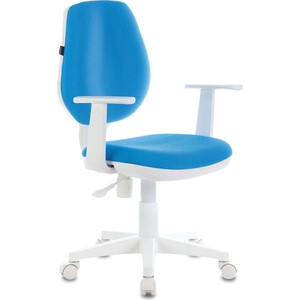 офисное кресло для руководителей dobrin lyndon lmr 108f белый Кресло офисное Brabix Fancy MG-201W с подлокотниками, пластик белый голубое TW-55 (532411)