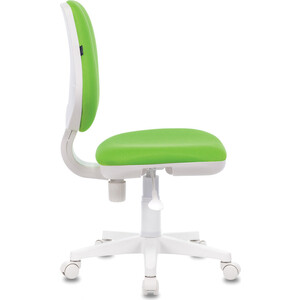 Кресло офисное Brabix Fancy MG-201W без подлокотников, пластик белый салатовое TW-18 (532414)