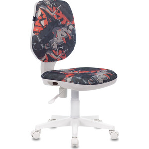 Кресло офисное Brabix Fancy MG-201W без подлокотников, пластик белый с рисунком Graffity (532415) кресло brabix fancy mg 201w синий