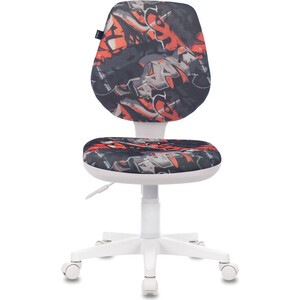 Кресло офисное Brabix Fancy MG-201W без подлокотников, пластик белый с рисунком Graffity (532415)