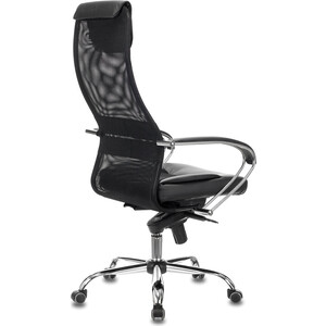Кресло офисное Brabix Premium Stalker EX-609 PRO хром, мультиблок, ткань-сетка/экокожа черное (532416)