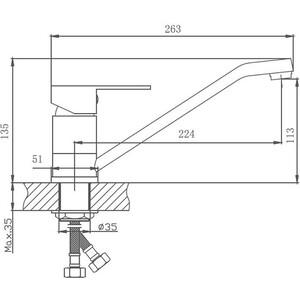 Смеситель для кухни Haiba HB802 нержавеющая сталь (HB42802)