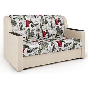 Диван-кровать Шарм-Дизайн Аккорд Д 160 велюр Париж и экокожа беж диван кровать с каретной стяжкой гарвард 2 велюр shaggy magneta