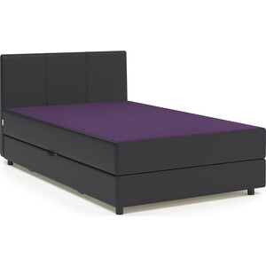 Кровать Шарм-Дизайн Классика 100 фиолетовая рогожка и черная экокожа бельмарко детская кровать тахта svogen мятный лаванда бортик ограждение