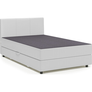 Кровать Шарм-Дизайн Классика 140 серая рогожка и белая экокожа пуф шарм дизайн шарм с ящиком