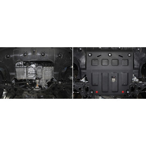 фото Защита картера и кпп автоброня для hyundai elantra vii (2021-н.в.), сталь 1.8 мм, с крепежом, штампованная, 111.02386.1