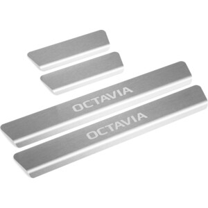 Накладки порогов Rival для Skoda Octavia A8 (2020-н.в.), нерж. сталь, с надписью, 4 шт., NP.5110.3