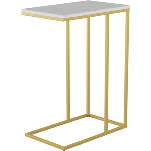 Стол журнальный Мебелик Агами Голд белый мрамор стол журнальный мебелик рид голд 430 белый мрамор золото п0004794
