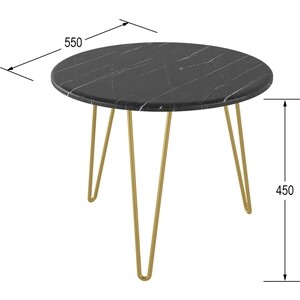 фото Стол журнальный калифорния мебель рид голд 430 черный мрамор