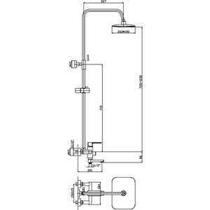 Душевая система Haiba HB со смесителем и верхним душем (HB2402)