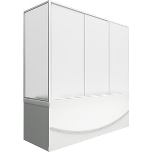 фото Шторка для ванны bas ямайка 180х80 3 створки и стенка, стекло (шт00048, шт00021)