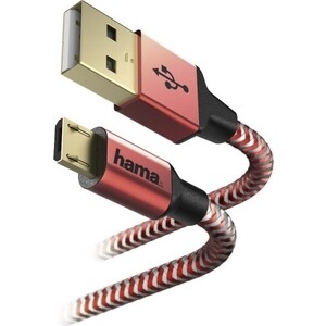 фото Кабель hama 00178288 micro usb b (m) usb a(m) 1.5м красный