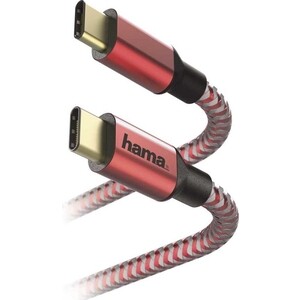Кабель HAMA 00183289 USB Type-C (m) 1.5м красный