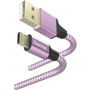 фото Кабель hama 00187205 microusb (m) usb 2.0 (m) 1.5м фиолетовый