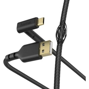 фото Кабель hama 00187215 microusb (m) угловой usb 2.0 (m) 1.5м черный