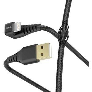 фото Кабель hama 00187221 lightning (m) угловой usb 2.0 (m) 1.5м черный