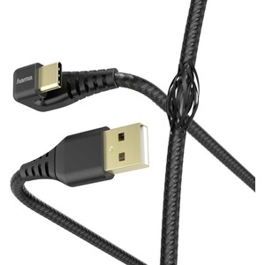 фото Кабель hama 00187222 usb type-c (m) угловой usb 2.0 (m) 1.5м черный