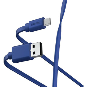 фото Кабель hama 00187226 microusb (m) usb a(m) 1м синий плоский