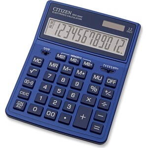 Калькулятор бухгалтерский Citizen SDC-444XRNVE темно-синий 12-разр. - фото 1