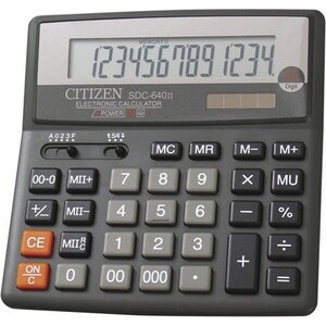 Калькулятор бухгалтерский Citizen SDC-640 II черный 14-разр. - фото 1