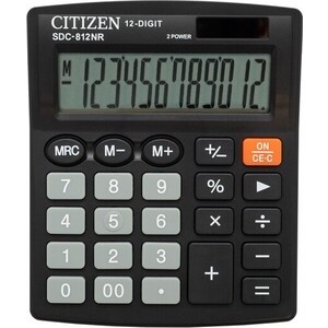 Калькулятор бухгалтерский Citizen SDC-812NR черный 12-разр. - фото 1
