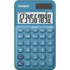Калькулятор карманный Casio SL-310UC-BU-S-EC синий 10-разр. - фото 1
