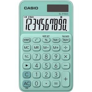 Калькулятор карманный Casio SL-310UC-GN-S-EC зеленый 10-разр. - фото 1