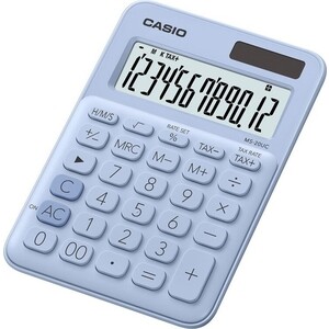 Калькулятор настольный Casio MS-20UC-LB-S-EC светло-голубой 12-разр. - фото 1