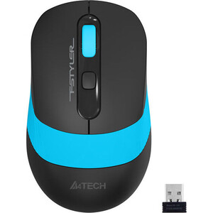 Мышь A4Tech Fstyler FG10 черный/синий оптическая (2000dpi) беспроводная USB (4but) мышь a4tech fstyler fg10 белый серый оптическая 2000dpi беспроводная usb 4but