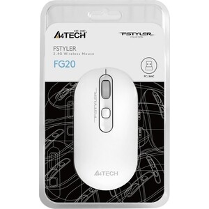 Мышь A4Tech Fstyler FG20 белый оптическая (2000dpi) беспроводная USB для ноутбука (4but) Fstyler FG20 белый оптическая (2000dpi) беспроводная USB для ноутбука (4but) - фото 4