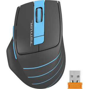 Мышь A4Tech Fstyler FG30 серый/синий оптическая (2000dpi) беспроводная USB (6but)