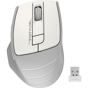Мышь A4Tech Fstyler FG30 белый/серый оптическая (2000dpi) беспроводная USB (6but) мышь a4tech fstyler fb35 белый серый оптическая 2000dpi беспроводная bt radio usb 6but