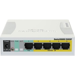 Коммутатор MikroTik RB260GSP CSS106-1G-4P-1S 5G 1SFP 5PoE управляемый коммутатор mikrotik cloud router switch crs125 24g 1s 2hnd in