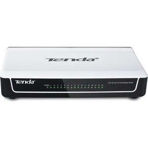 Коммутатор Tenda S16 (16 портов Ethernet 10/100 Мбит/сек, IEEE 802.3 10Base-T, 802.3u 100Base-TX, 802.3x Flow Control) (S16) коммутатор tenda tef1110p 8 102w
