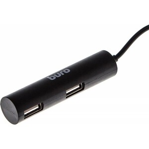 Разветвитель USB Buro BU-HUB4-0.5R-U2.0 4порт. черный разветвитель для компьютера buro bu hub4 u3 0 l