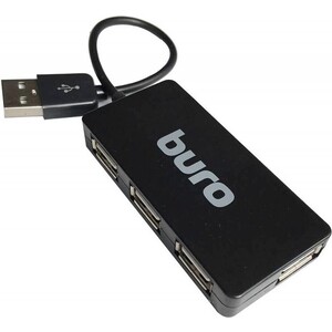 Разветвитель USB Buro BU-HUB4-U2.0-Slim 4порт. черный разветвитель usb buro bu hub4 u2 0 slim 4 порта