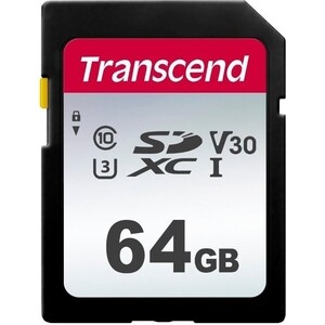 Карта памяти Transcend SDXC 64Gb Class10 TS64GSDC300S 300S w/o adapter карта памяти transcend 64gb sdxc class 10 uhs i u3 v30 r95 w60mb s ts64gsdc500s