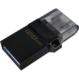 Флеш-диск Kingston 128Gb DataTraveler microDuo 3 G2 DTDUO3G2/128GB USB3.0 черный флешка usb kingston datatraveler microduo 3 g2 128гб usb3 0 черный [dtduo3g2 128gb]