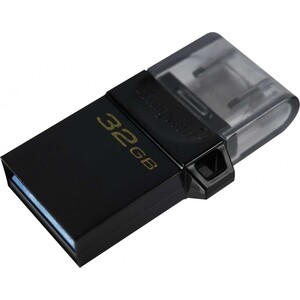 Флеш-диск Kingston 32Gb DataTraveler microDuo 3 G2 DTDUO3G2/32GB USB3.0 черный флешка usb kingston datatraveler microduo 3 g2 128гб usb3 0 черный [dtduo3g2 128gb]