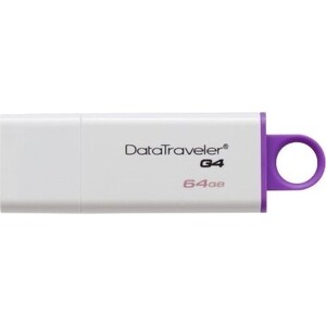 фото Флеш-диск kingston 64gb datatraveler g4 dtig4/64gb usb3.0 белый/фиолетовый