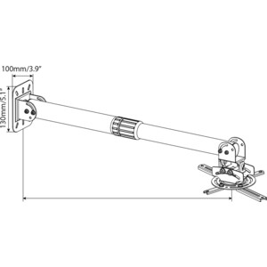 Кронштейн для проектора Cactus CS-VM-PR16L-AL серебристый макс.23кг потолочный поворот и наклон